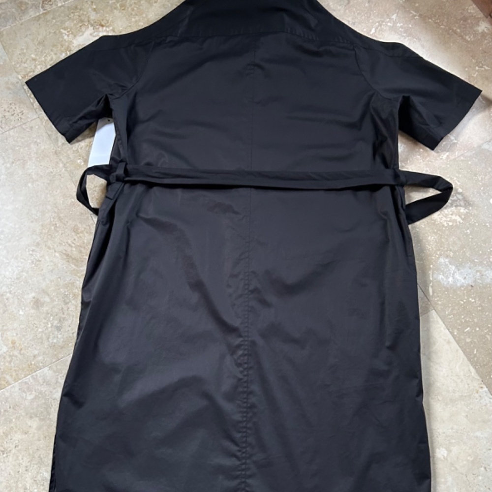 DKNY Black Cold Shoulder Cotton Shirt Dress With Belt, Size L - Picture 10 of 16